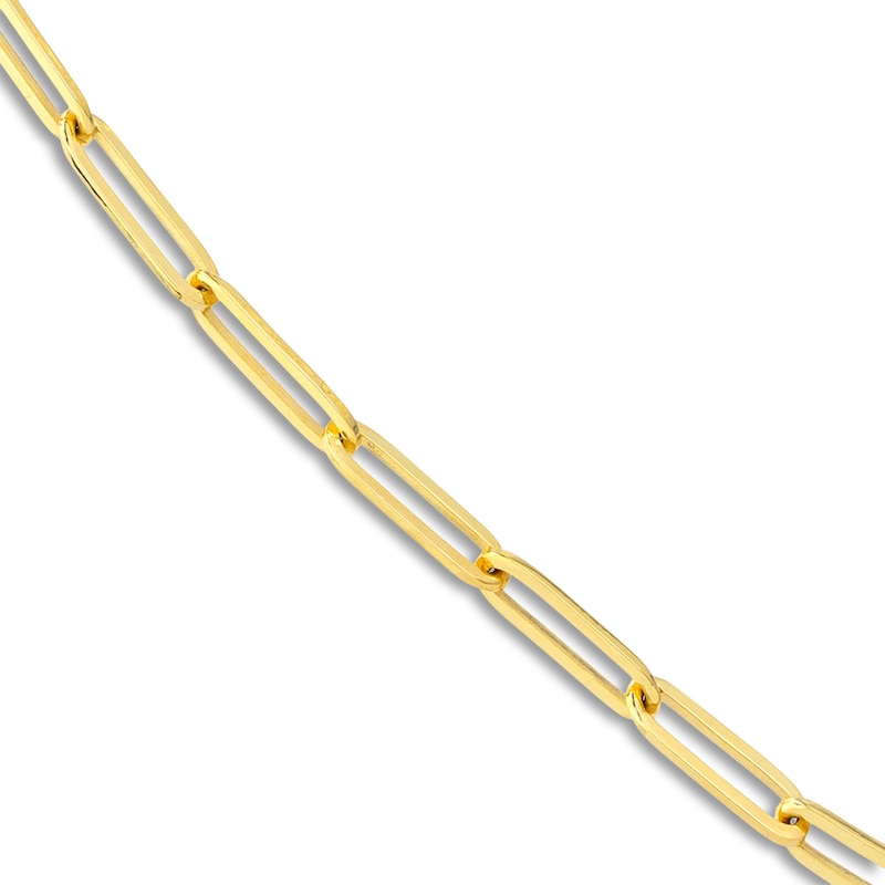 Main Image 2 of Solid Paperclip Chain Necklace 18K Yellow Gold 18&quot; 3.8mm