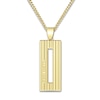 Thumbnail Image 1 of Men's Engravable Pendant Necklace Yellow Gold-Plated Sterling Silver 22&quot;