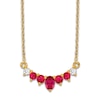 Thumbnail Image 0 of Natural Ruby Necklace 1/15 ct tw Diamonds 14K Yellow Gold 18"