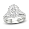 Thumbnail Image 0 of Diamond Bridal Set 1-1/2 ct tw Oval/Round 14K White Gold
