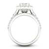 Thumbnail Image 3 of Diamond Bridal Set 1-1/2 ct tw Oval/Round 14K White Gold