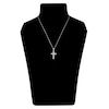 Thumbnail Image 2 of Diamond Cross Pendant Necklace 1/4 ct tw Round/Baguette 14K White Gold 18&quot;