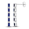 Thumbnail Image 1 of Natural Blue Sapphire 5-Stone Dangle Earrings 14K White Gold