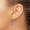 Thumbnail Image 3 of Natural Blue Sapphire 5-Stone Dangle Earrings 14K White Gold