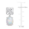 Thumbnail Image 1 of Y-Knot Natural Opal Dangle Earrings 1/15 ct tw Diamonds 14K White Gold