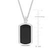 Thumbnail Image 3 of Y-Knot Men's Diamond Necklace 1/20 ct tw Round Black Enamel/Sterling Silver 22&quot;