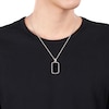 Thumbnail Image 4 of Y-Knot Men's Diamond Necklace 1/20 ct tw Round Black Enamel/Sterling Silver 22&quot;