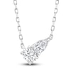 Thumbnail Image 1 of Diamond Pendant Necklace 1/2 ct tw Oval/Pear 14K White Gold 18&quot;