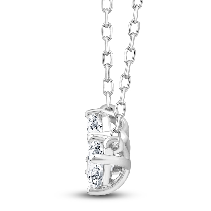 Main Image 2 of Diamond Pendant Necklace 1/2 ct tw Oval/Pear 14K White Gold 18&quot;