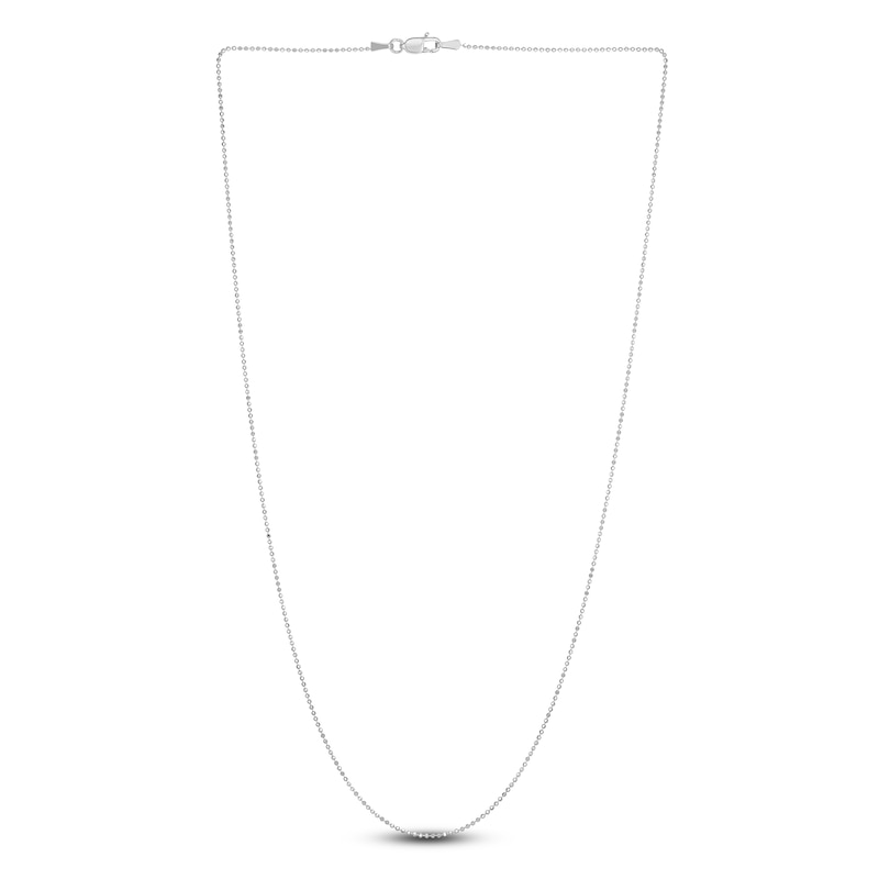 Main Image 2 of Diamond-Cut Beaded Chain Necklace 14K White Gold 20&quot; 1.1mm