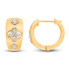 Thumbnail Image 1 of Kallati Diamond Clover Hoop Earrings 3/8 ct tw Round 14K Yellow Gold