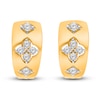 Thumbnail Image 2 of Kallati Diamond Clover Hoop Earrings 3/8 ct tw Round 14K Yellow Gold