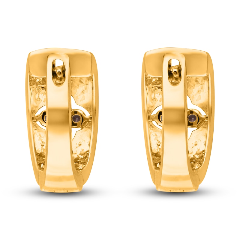 14K Solid Gold Clover Stud Earrings Thin Earrings 