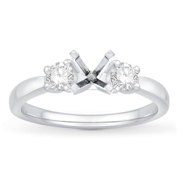 Diamond 3-Stone Engagement Ring Setting 1/4 ct tw Round Platinum