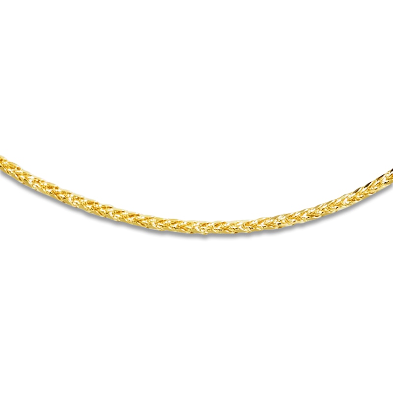 Hollow Wheat Chain Necklace 14K Yellow Gold 24" 3.0mm