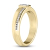 Thumbnail Image 1 of Diamond Engagement Ring 1/2 ct tw Round/Baguette 14K Yellow Gold