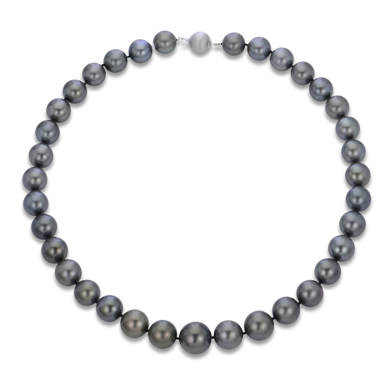 Main Image 1 of Tahitian Freshwater Cultured Pearl Necklace 14K White Gold 18&quot;