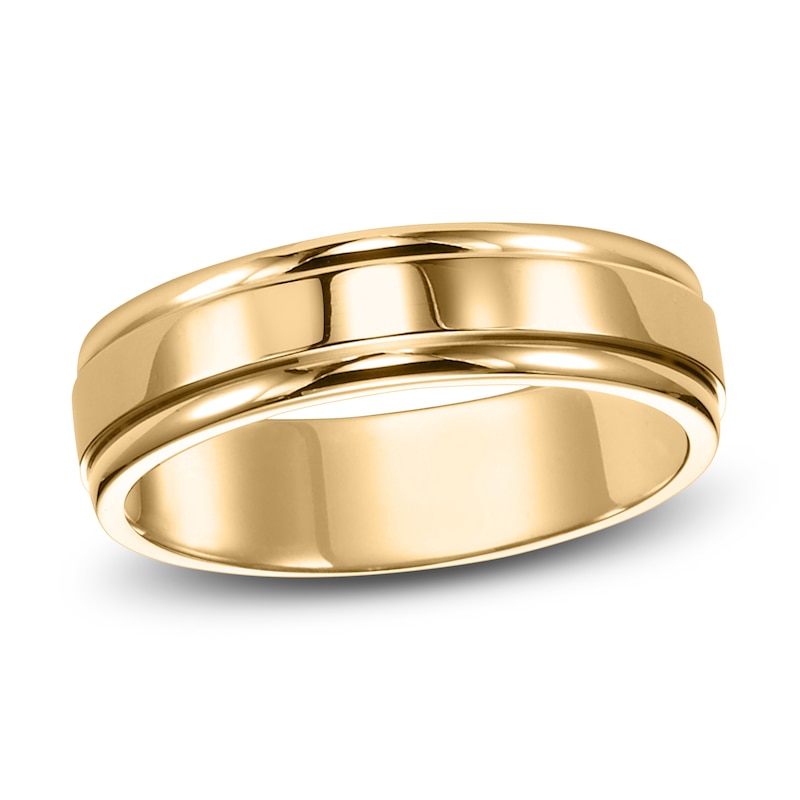 Men's High-Polish Wedding Band 14K Gold 6.0mm