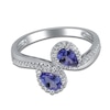 Thumbnail Image 1 of Natural Tanzanite & Diamond Bypass Ring 1/5 ct tw 14K White Gold