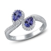 Thumbnail Image 2 of Natural Tanzanite & Diamond Bypass Ring 1/5 ct tw 14K White Gold