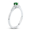 Thumbnail Image 1 of Round-Cut Natural Emerald & Diamond Ring 1/10 ct tw 14K White Gold