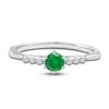 Thumbnail Image 2 of Round-Cut Natural Emerald & Diamond Ring 1/10 ct tw 14K White Gold