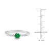 Thumbnail Image 3 of Round-Cut Natural Emerald & Diamond Ring 1/10 ct tw 14K White Gold