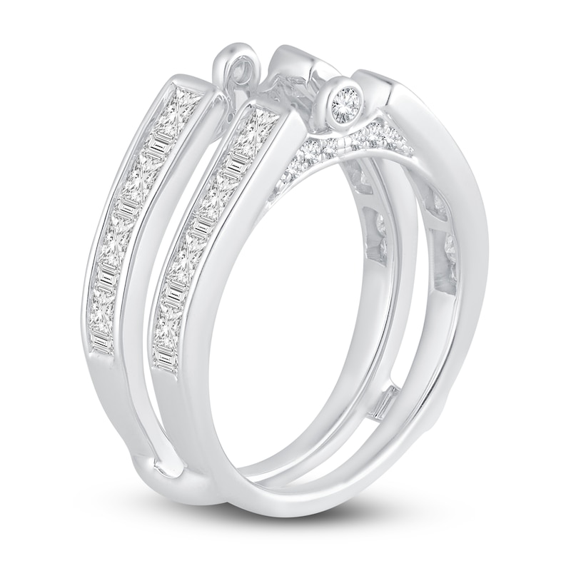 Main Image 2 of Princess, Baguette & Round-Cut Diamond Enhancer Ring 1-1/2 ct tw 14K White Gold