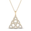 Thumbnail Image 1 of Diamond Celtic Knot Necklace 1/3 ct tw 10K Yellow Gold 18"