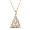 Thumbnail Image 2 of Diamond Celtic Knot Necklace 1/3 ct tw 10K Yellow Gold 18"
