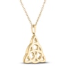 Thumbnail Image 3 of Diamond Celtic Knot Necklace 1/3 ct tw 10K Yellow Gold 18"