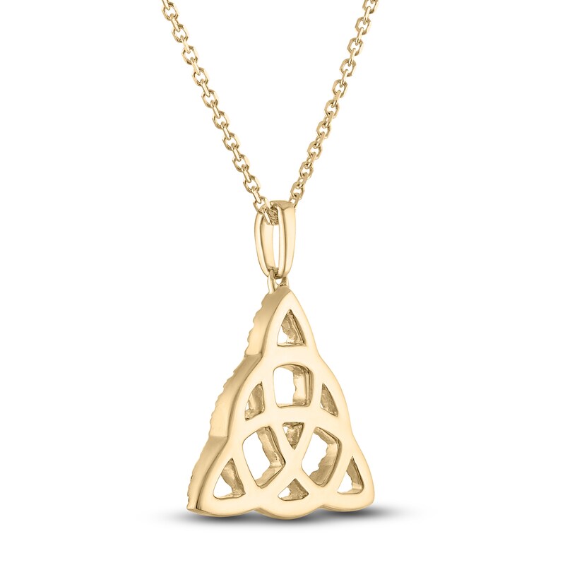 Main Image 3 of Diamond Celtic Knot Necklace 1/3 ct tw 10K Yellow Gold 18"