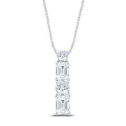 Pnina Tornai Round & Emerald-Cut Lab-Created Diamond Vertical Drop Necklace 2 ct tw 14K White Gold