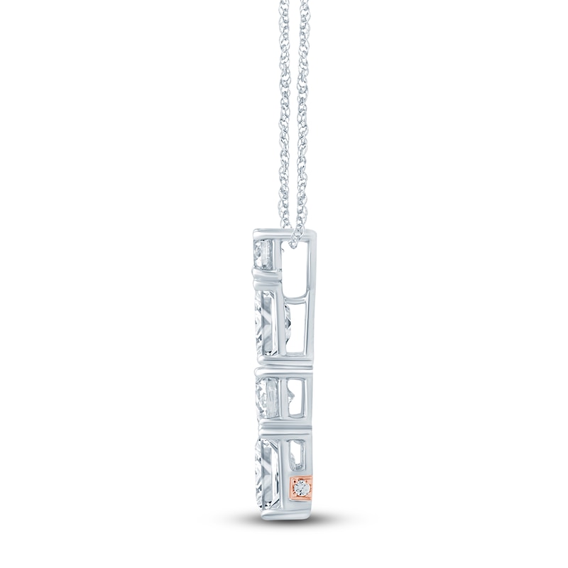 Main Image 2 of Pnina Tornai Round & Emerald-Cut Lab-Created Diamond Vertical Drop Necklace 2 ct tw 14K White Gold