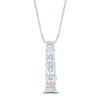 Thumbnail Image 3 of Pnina Tornai Round & Emerald-Cut Lab-Created Diamond Vertical Drop Necklace 2 ct tw 14K White Gold