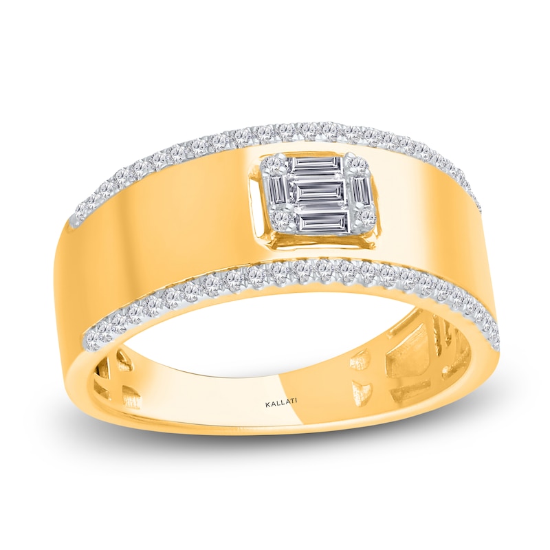 Main Image 1 of Kallati Baguette & Round-Cut Diamond Ring 1/4 ct tw 14K Yellow Gold