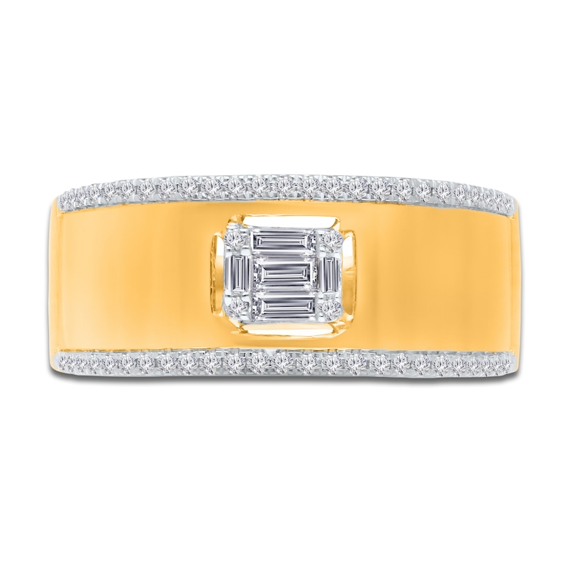 Main Image 3 of Kallati Baguette & Round-Cut Diamond Ring 1/4 ct tw 14K Yellow Gold