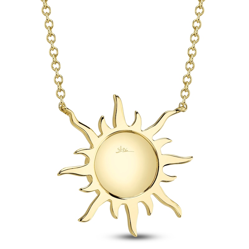 Main Image 2 of Shy Creation Diamond Sun Necklace 1/8 ct tw 14K Yellow Gold 18&quot; SC55019149