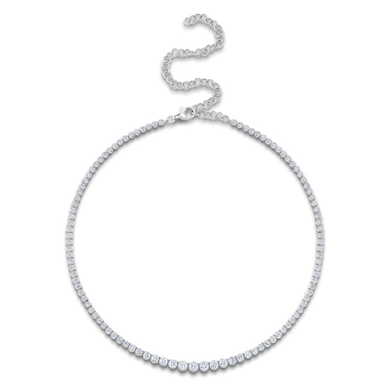 Main Image 1 of Shy Creation Diamond Riviera Necklace 4-1/2 ct tw 14K White Gold 18&quot; SC55022934