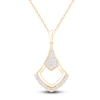 Thumbnail Image 1 of Diamond Pavé-Set Shield Necklace 1/4 ct tw 14K Yellow Gold 18&quot;