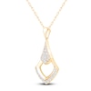 Thumbnail Image 2 of Diamond Pavé-Set Shield Necklace 1/4 ct tw 14K Yellow Gold 18"