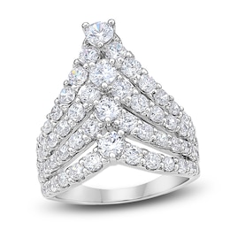 Brilliant Moments Diamond Four-Row Chevron Ring 3 ct tw 14K White Gold