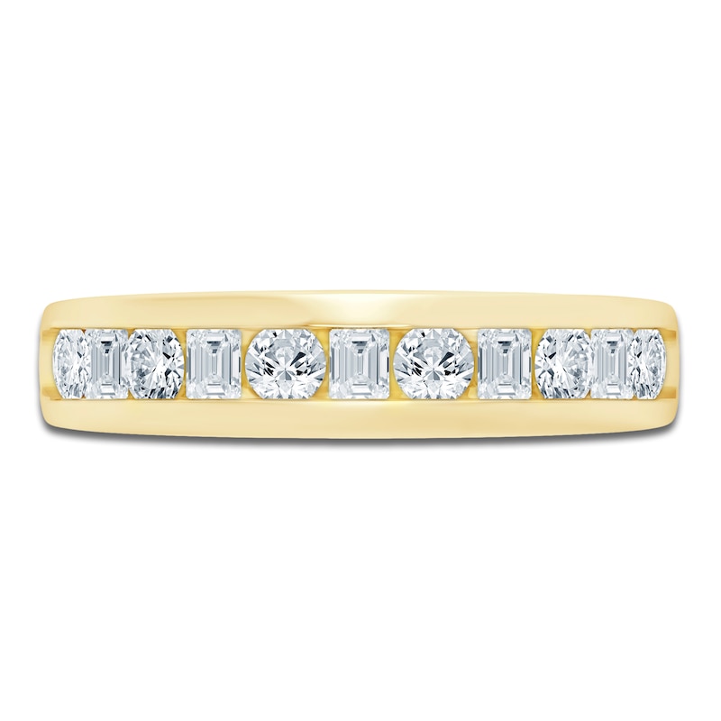 Main Image 3 of Pnina Tornai Men's Round & Emerald-Cut Diamond Channel Wedding Band 1-1/2 ct tw 14K Yellow Gold