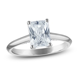 Lab-Created Radiant-Cut Diamond Solitaire Plus Engagement Ring 1-5/8 ct tw Platinum (F/VS)