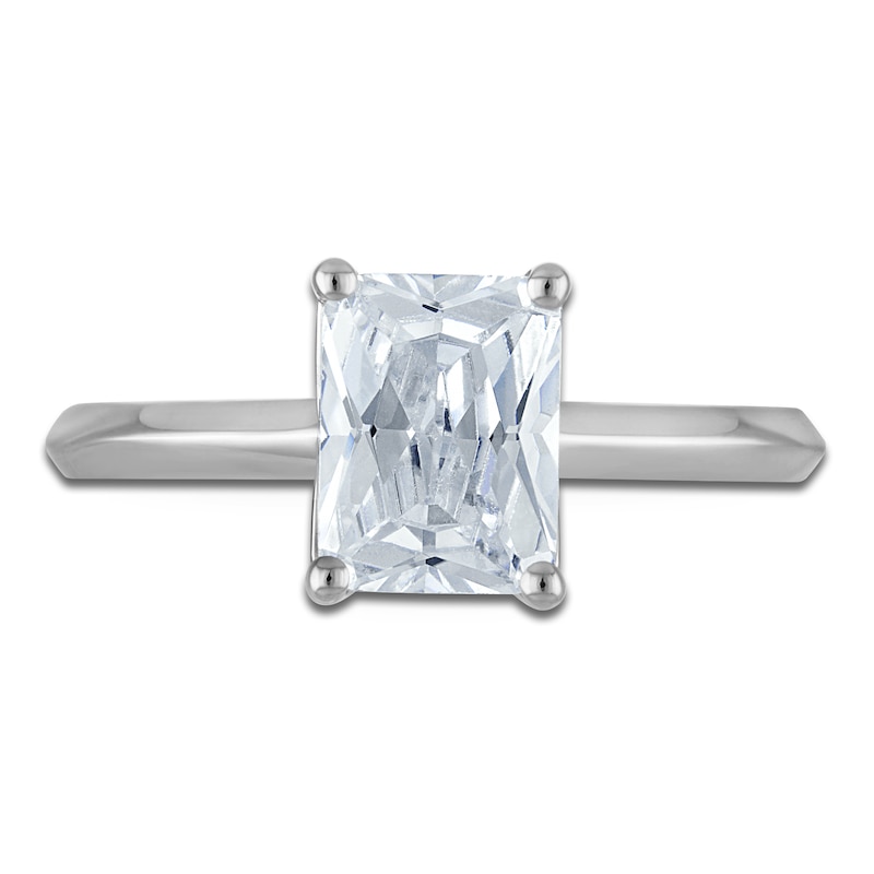 Main Image 3 of Lab-Created Radiant-Cut Diamond Solitaire Plus Engagement Ring 1-5/8 ct tw Platinum (F/VS)