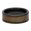 Thumbnail Image 2 of Men's 8mm Whiskey Barrel Wood Inlay Wedding Band Black Ceramic