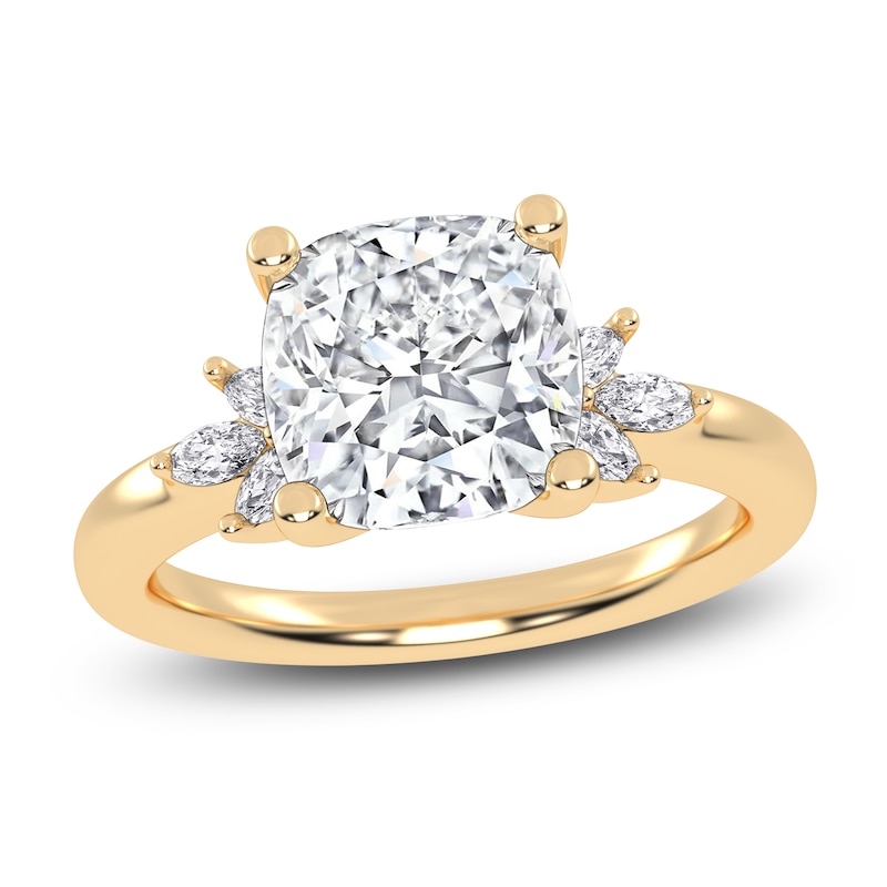 Main Image 1 of Cushion-Cut Created By Jared Studio Lab-Created Diamond Engagement Ring 3-1/6 ct tw 14K Yellow Gold