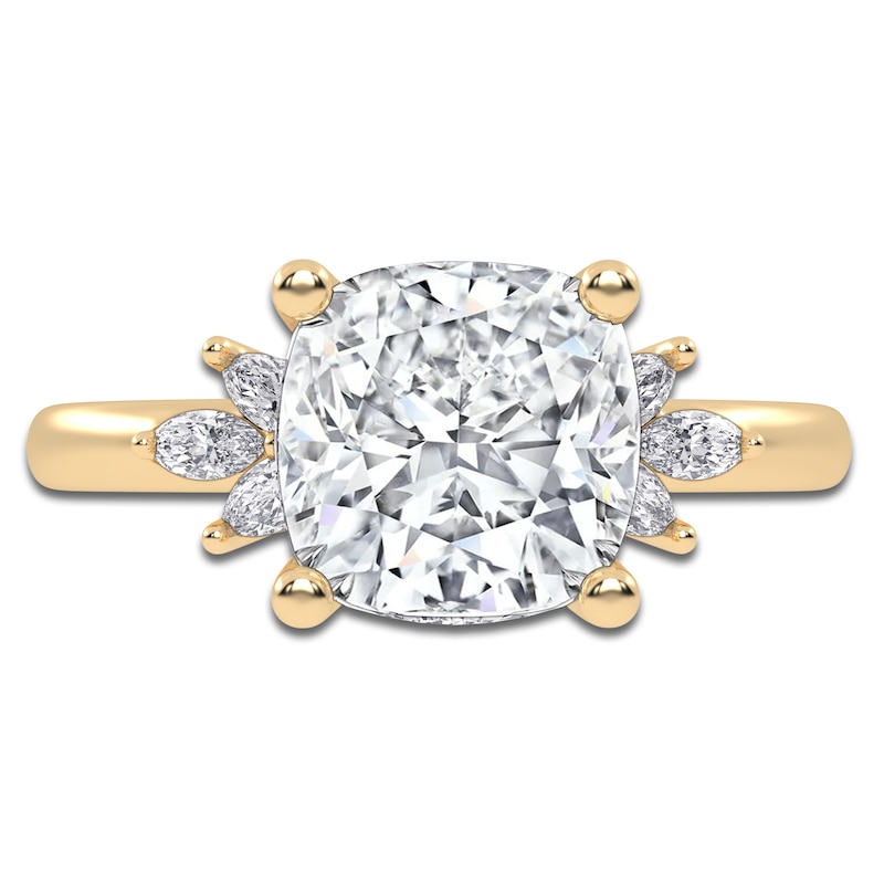 Main Image 3 of Cushion-Cut Created By Jared Studio Lab-Created Diamond Engagement Ring 3-1/6 ct tw 14K Yellow Gold