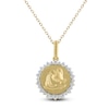 Thumbnail Image 1 of Diamond Zodiac Aquarius Medallion Necklace 1/3 ct tw 10K Yellow Gold 18&quot;