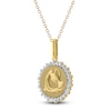 Thumbnail Image 2 of Diamond Zodiac Aquarius Medallion Necklace 1/3 ct tw 10K Yellow Gold 18&quot;